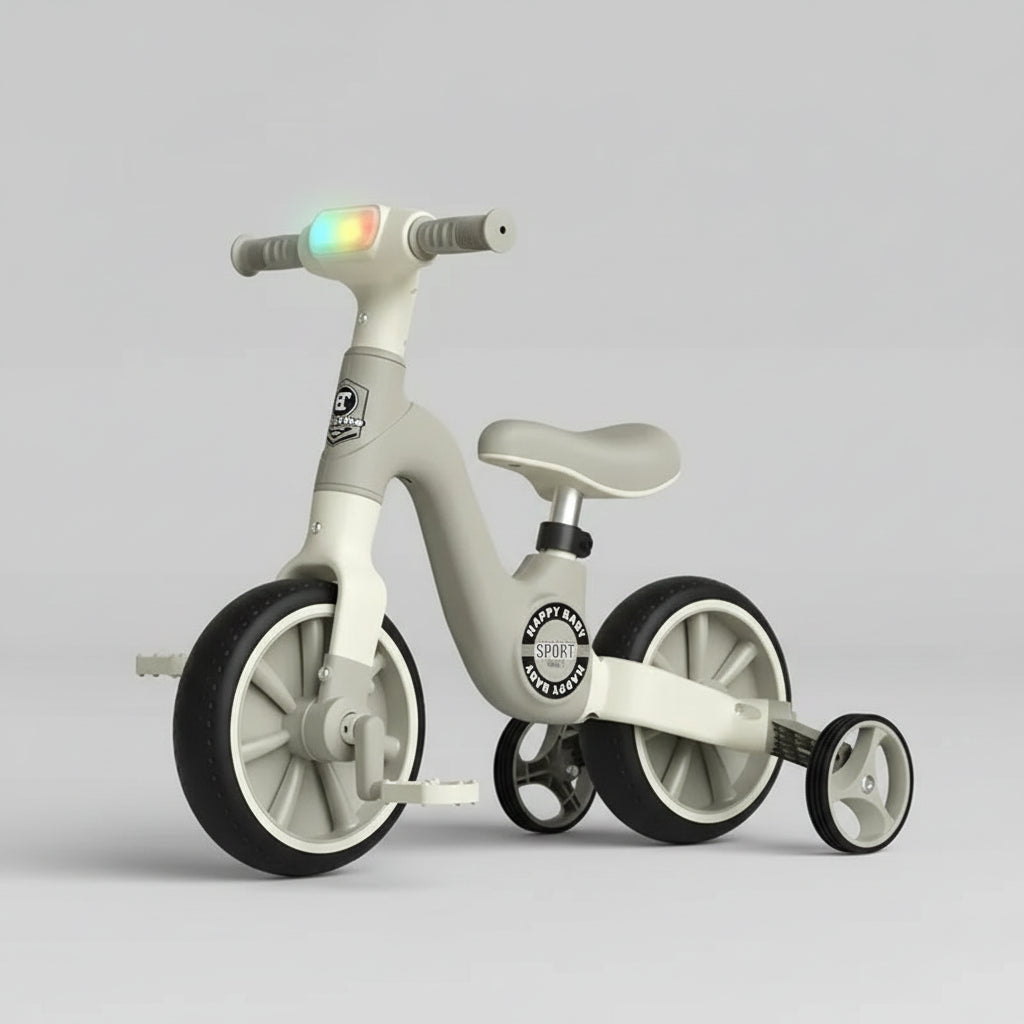 Bicicleta de Equilibrio y Triciclo 2 en 1 Multifuncional (Con Luces y Música)