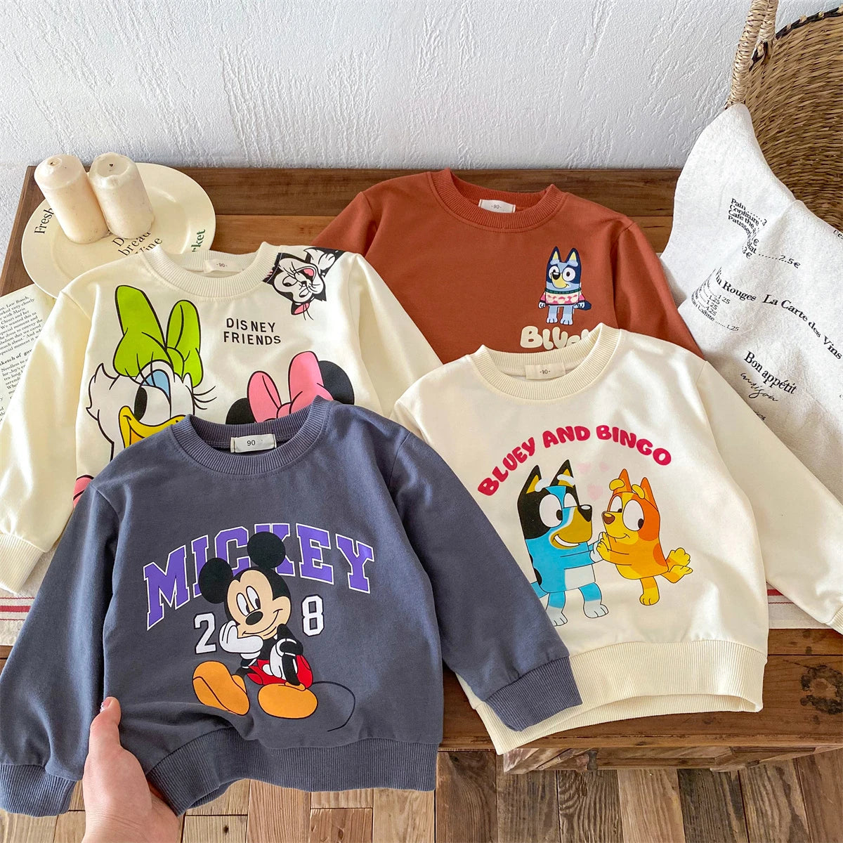 Sudadera Disney/Bluey: Comodidad Suelta y Estilo Casual (Primavera/Otoño) (6M-4T)