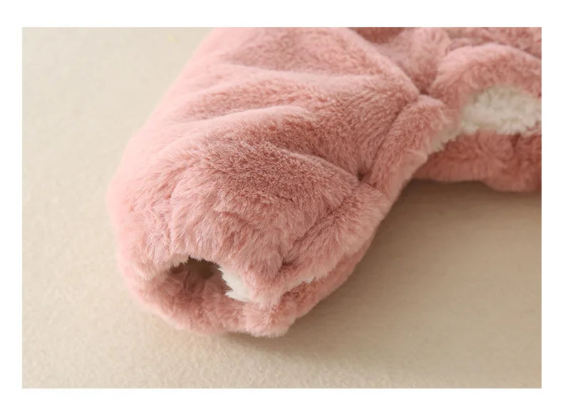 Mameluco de Conejito Ultra-Suave y Cálido (Lana Coral)