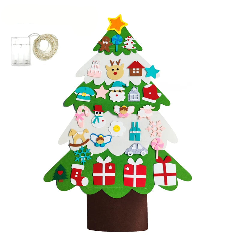 Árbol de Navidad DIY de Fieltro 3D Desmontable (Decoración Navideña Infantil)