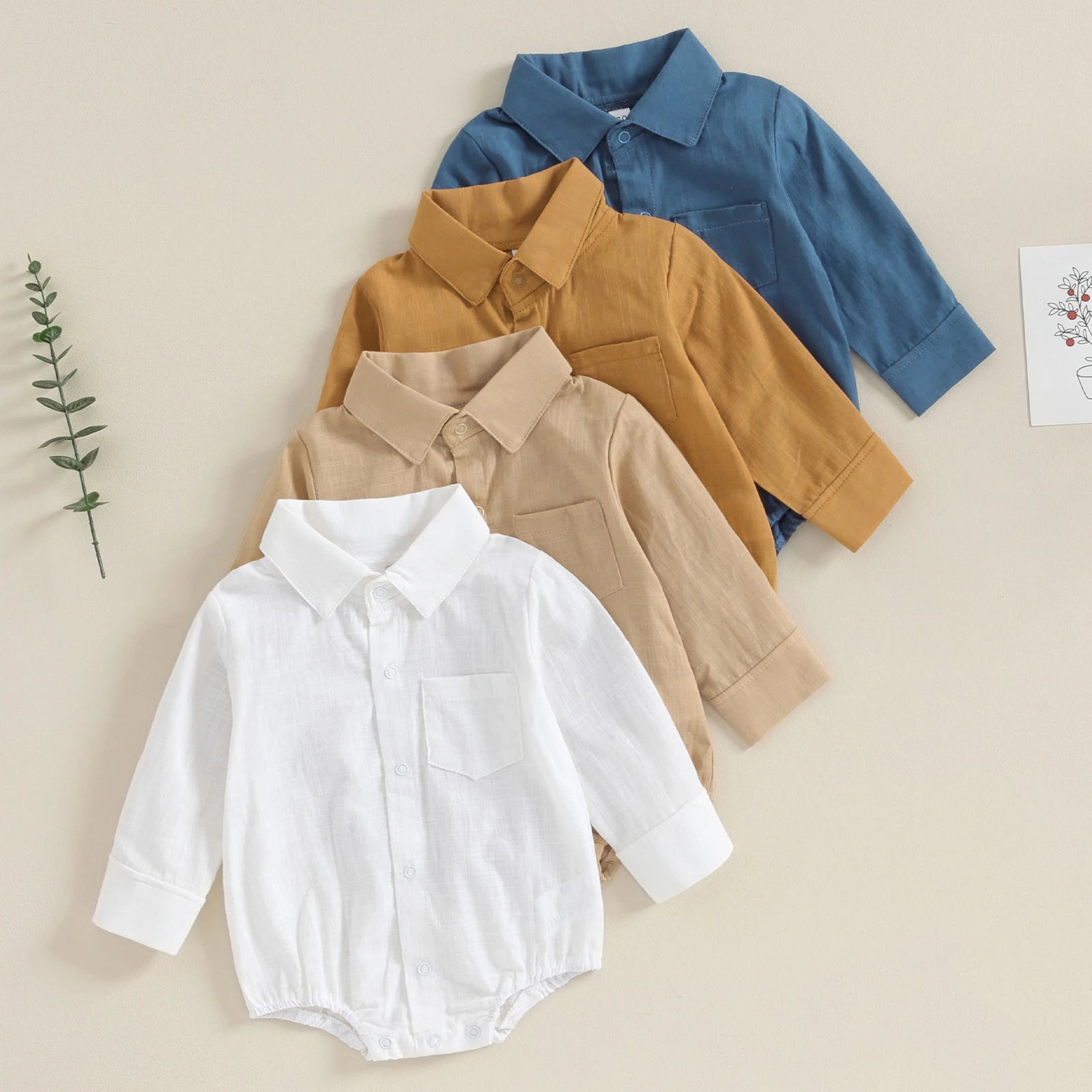 Mameluco/Body Estilo Camisa de Vestir para Bebé Niño (0-24 Meses)