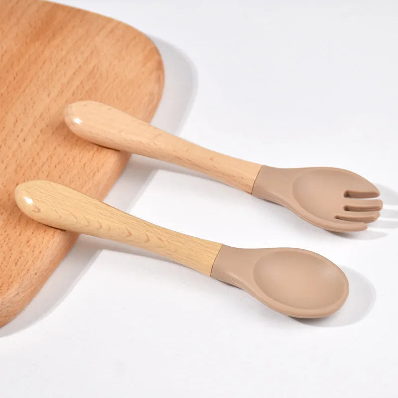 Set de Cubiertos de Entrenamiento – Silicona y Madera