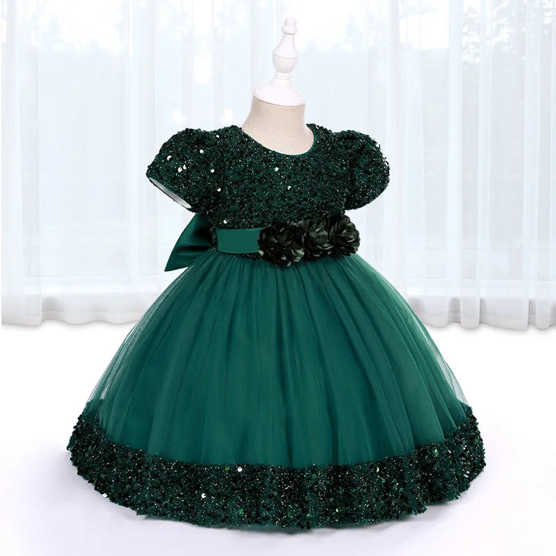 Vestido de Princesa de Tul y Encaje (3-24M)