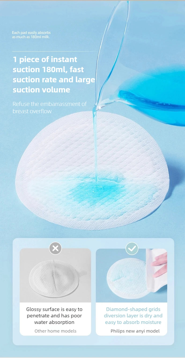 100 pzas Almohadilla de Lactancia Desechable Philips Avent | Algodón Suave, Fina y Antidesbordamiento