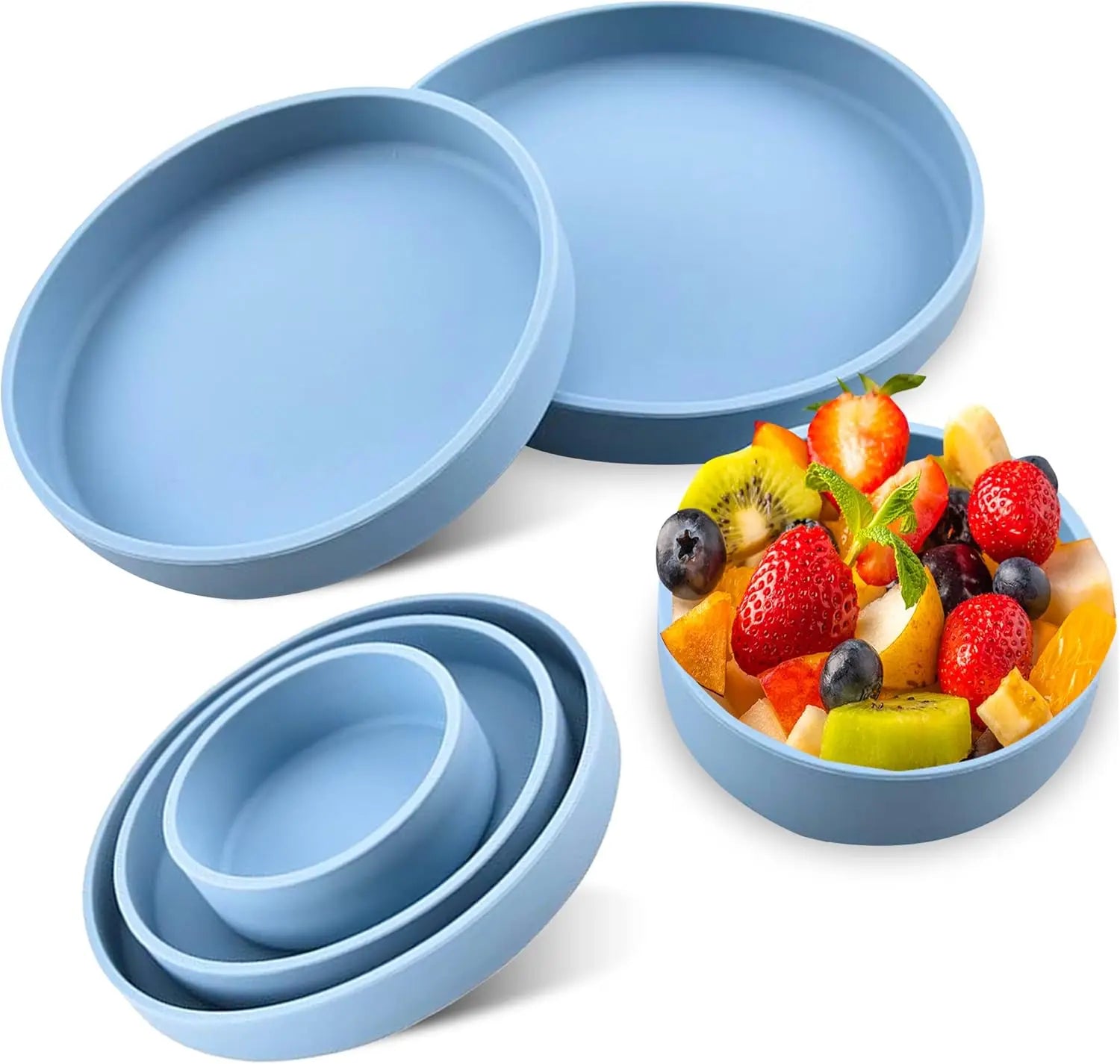 Set de 3 Platos y Cuencos de Silicona Premium | Libres de BPA