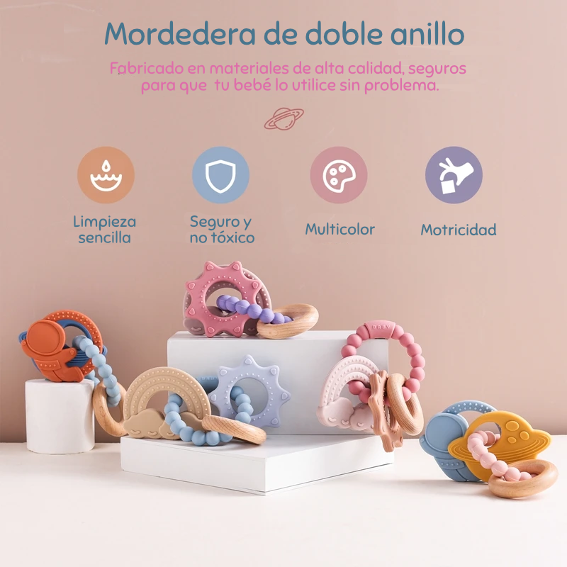 Pulsera Mordedora de Silicona (Doble Anillo) | Alivio Inmediato de la Dentición