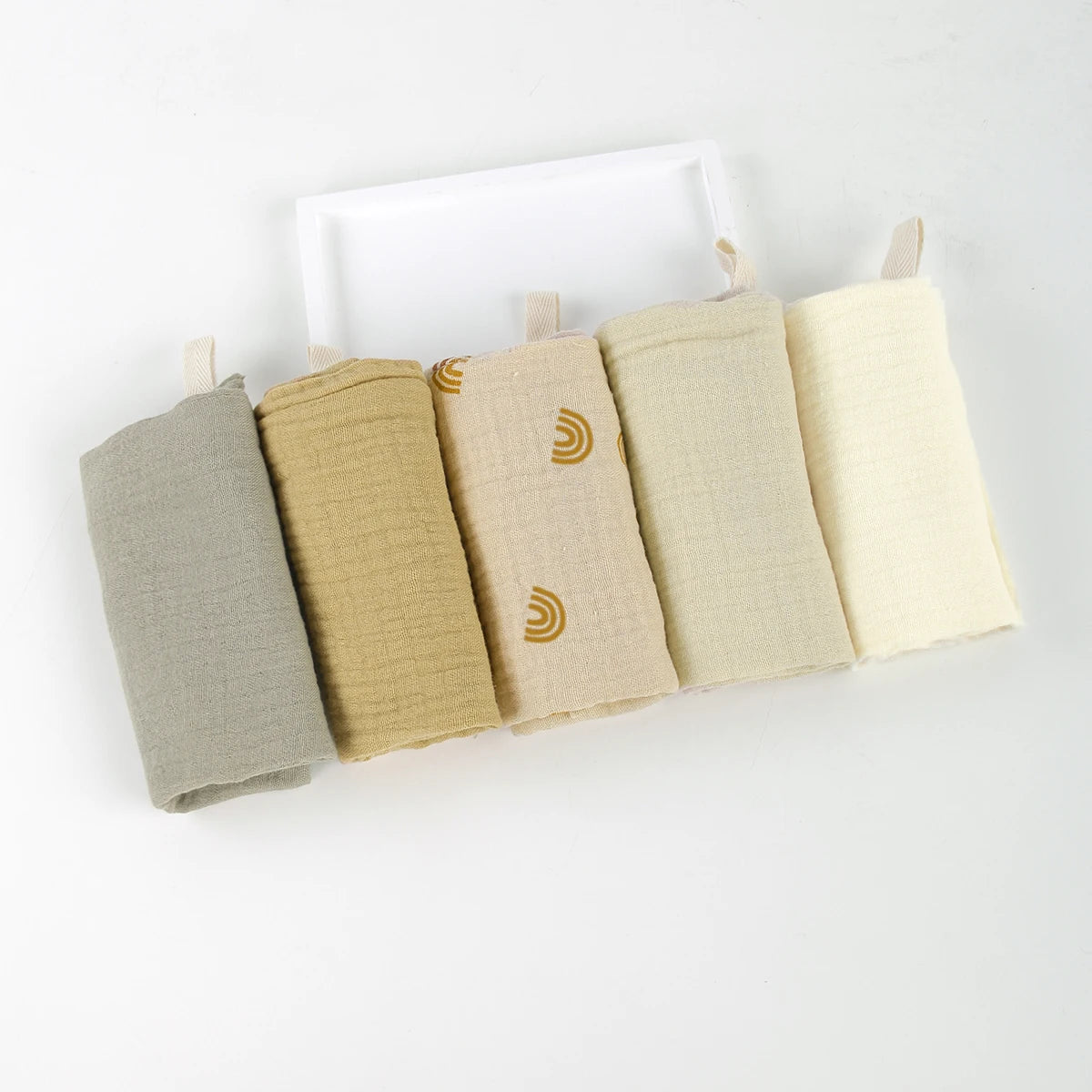 Set de Toallitas Cuadradas de Gasa de Algodón (5 Piezas) | 4 Capas, Ultra Absorbentes y Multifuncionales