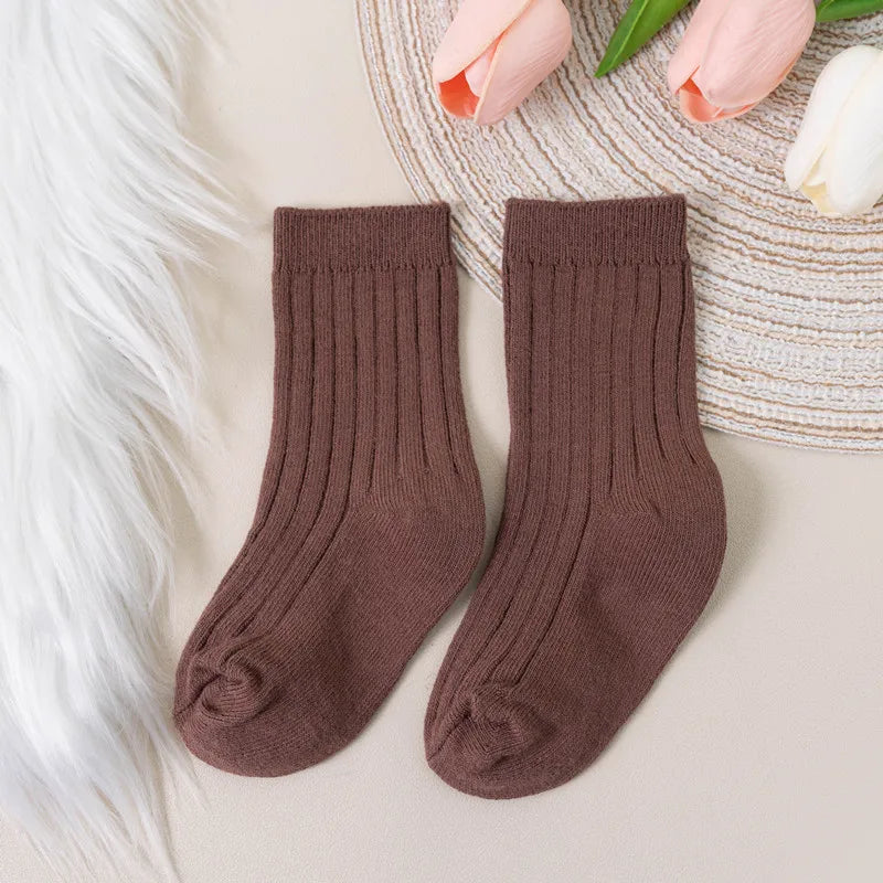 Calcetines de Algodón: Suaves, Transpirables (0-8 años)