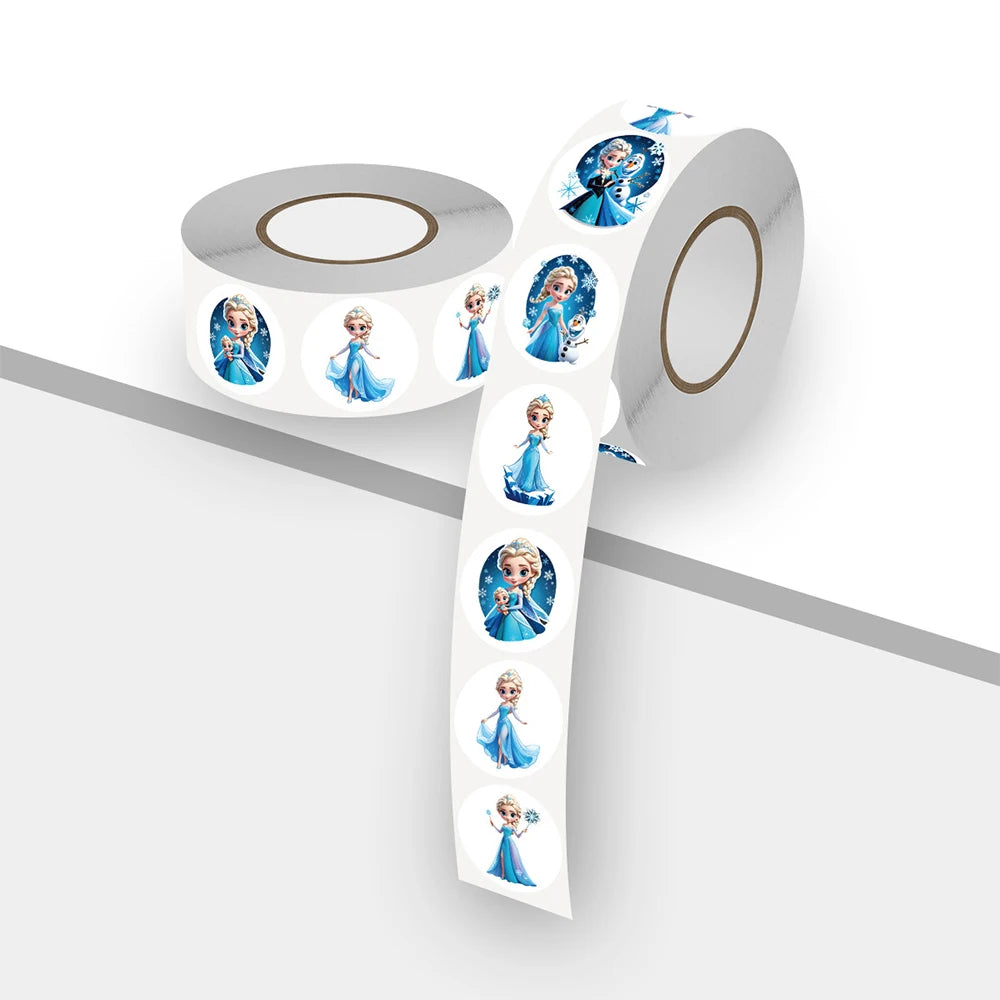 Rollo de 500 Pegatinas Disney Frozen: ¡Elsa, Magia y Hielo!