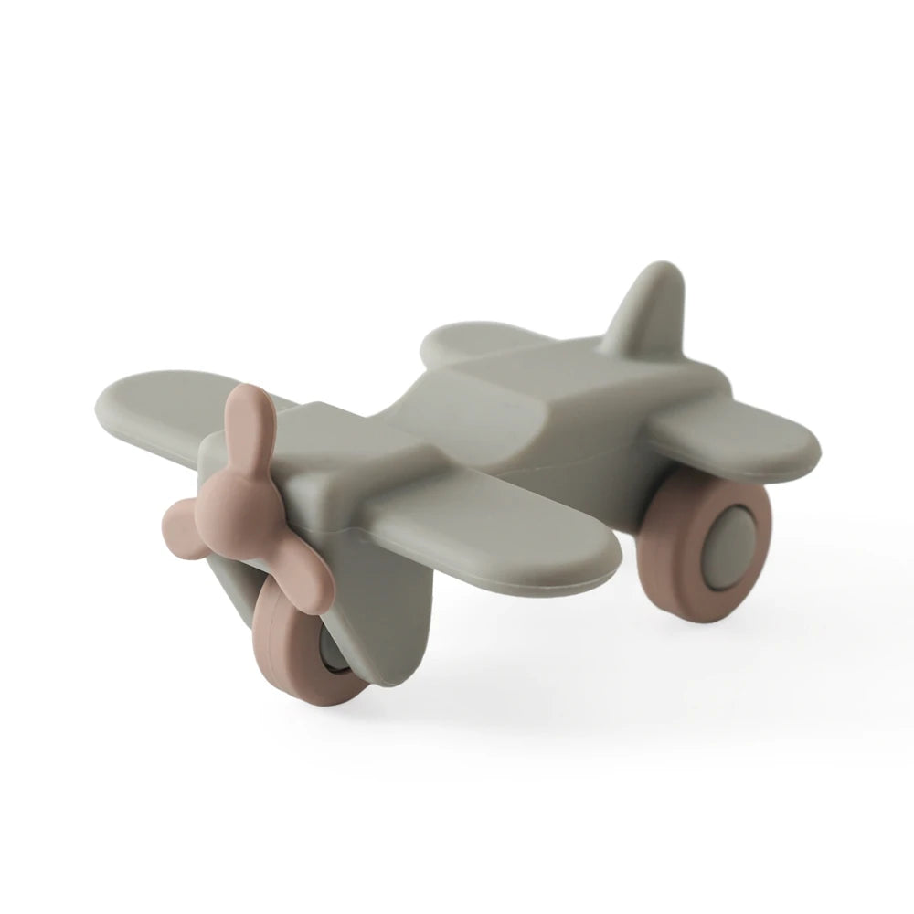 Coche de Juguete Montessori de Silicona | 2-en-1 Mordedera y Juguete Educativo