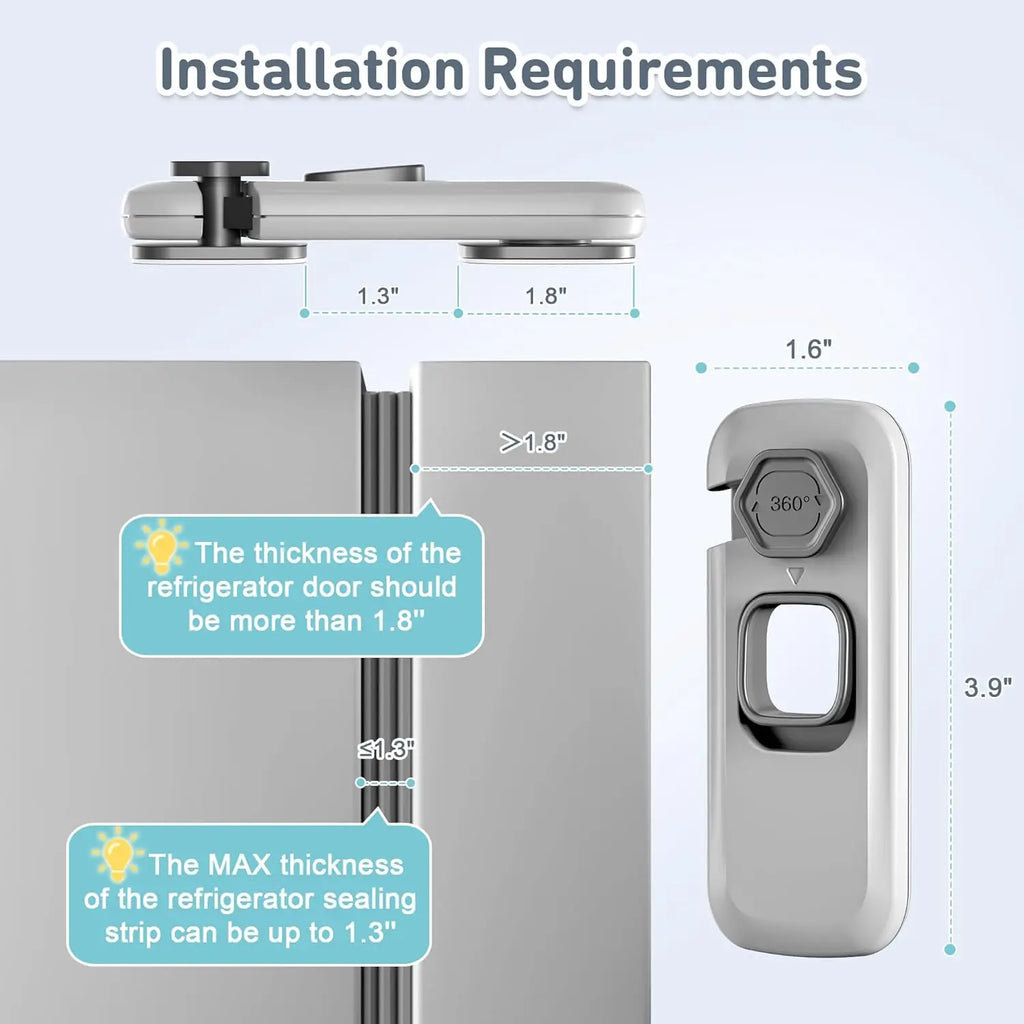 Seguros Adhesivos para Refrigerador,Congelador,cajones (6 Piezas)