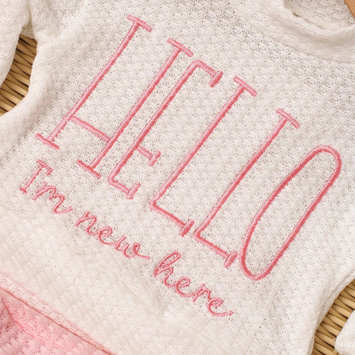 Conjunto "Hello" para Recién Nacido: Outfit para Fotos y Salida del Hospital