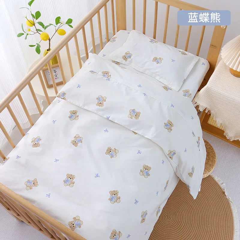 Set de Cama para Cuna Premium | Estampado Reactivo y Relleno de Seda