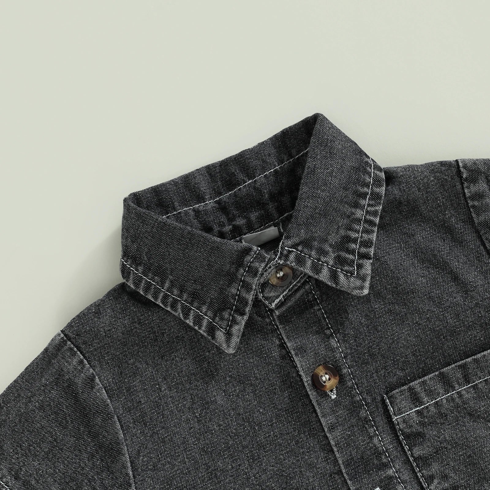 Mameluco de Mezclilla (Denim) para Bebé - Manga Corta y Cuello