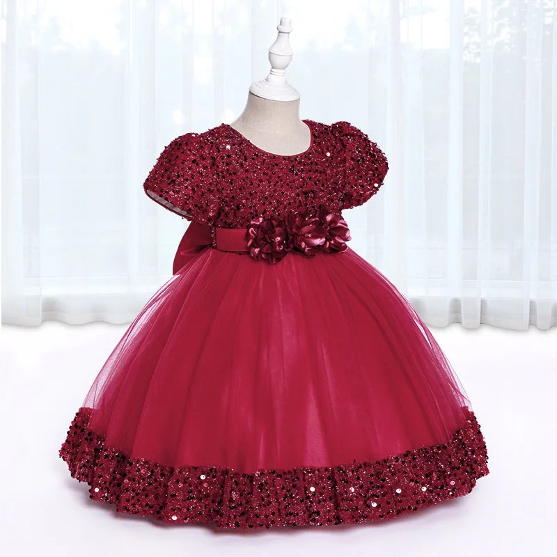 Vestido de Princesa de Tul y Encaje (3-24M)