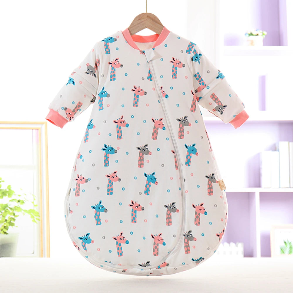 Saco de Dormir de Algodón (Grado Térmico 2.5): Mangas Largas Anti-Patadas (0-3 Años)