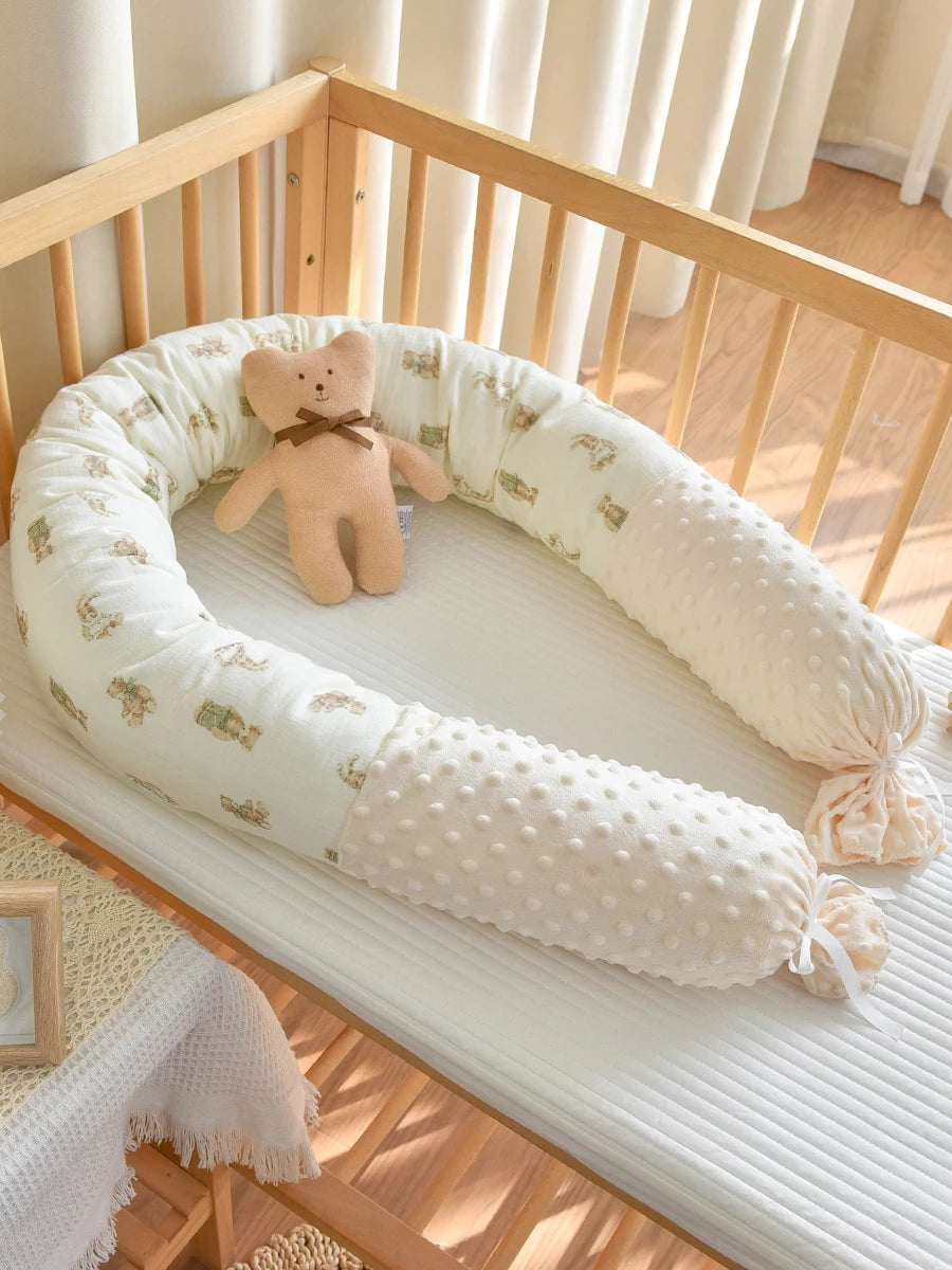 Protector de Cuna Tipo Cilindro Clase A: Almohada Multifuncional y Protector de Barandilla