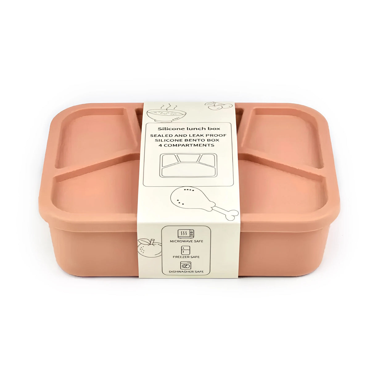 Caja Bento de Silicona  |  Compartimentos a Prueba de Fugas