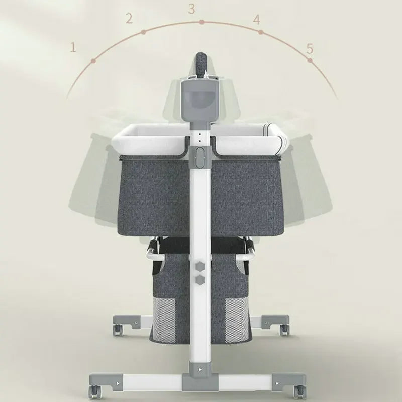 Cuna Colecho Eléctrica Multifuncional 5 en 1 (Colecho, Mecedora y Altura Ajustable)