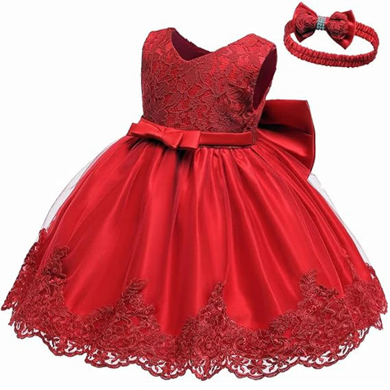 Vestido de Princesa Rojo para Bebé:  Navidad y Fiesta