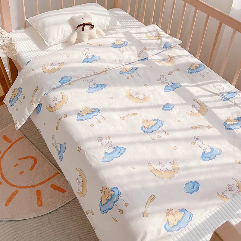 Set de Cama para Cuna Premium | Estampado Reactivo y Relleno de Seda