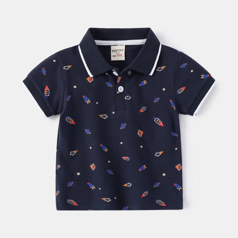 Playera Tipo Polo para Niño | Cuello Clásico y Bolsillo (12 Meses a 7 Años)