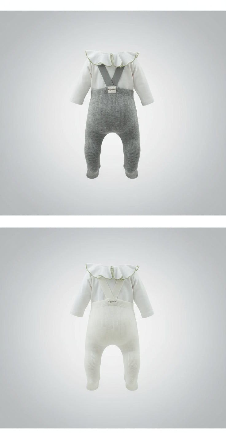 Pantimedias con Tirantes para Bebé (Unisex) - Tejido Sólido de Cintura Alta