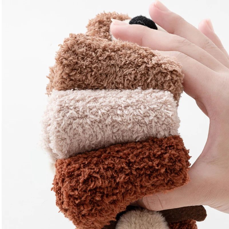 Calcetines de Invierno Cálidos y Antideslizantes para Bebé (Perrito Tridimensional)