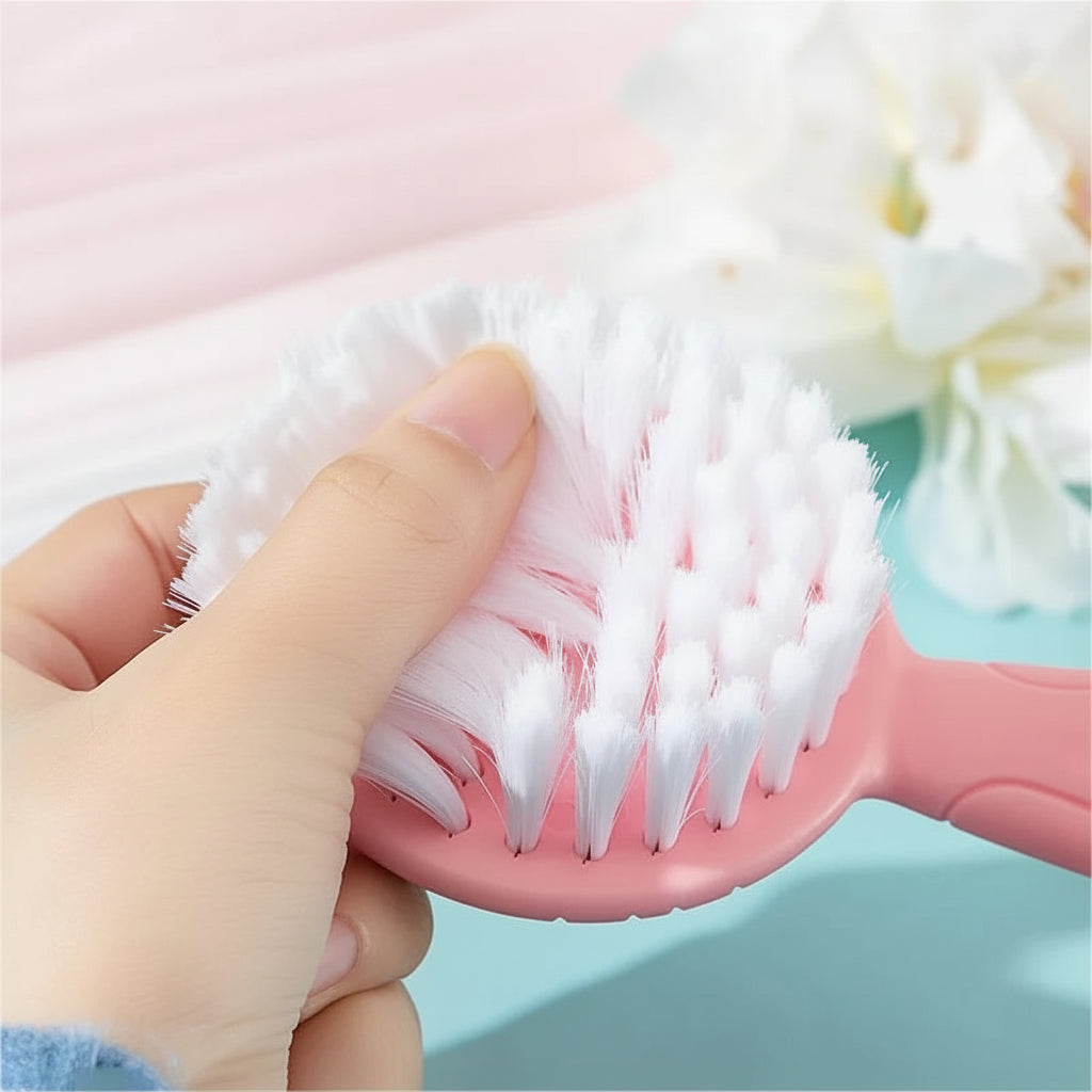 Set de 2 Piezas: Cepillo de Masaje y Peine para Bebé (Colores Tiernos)