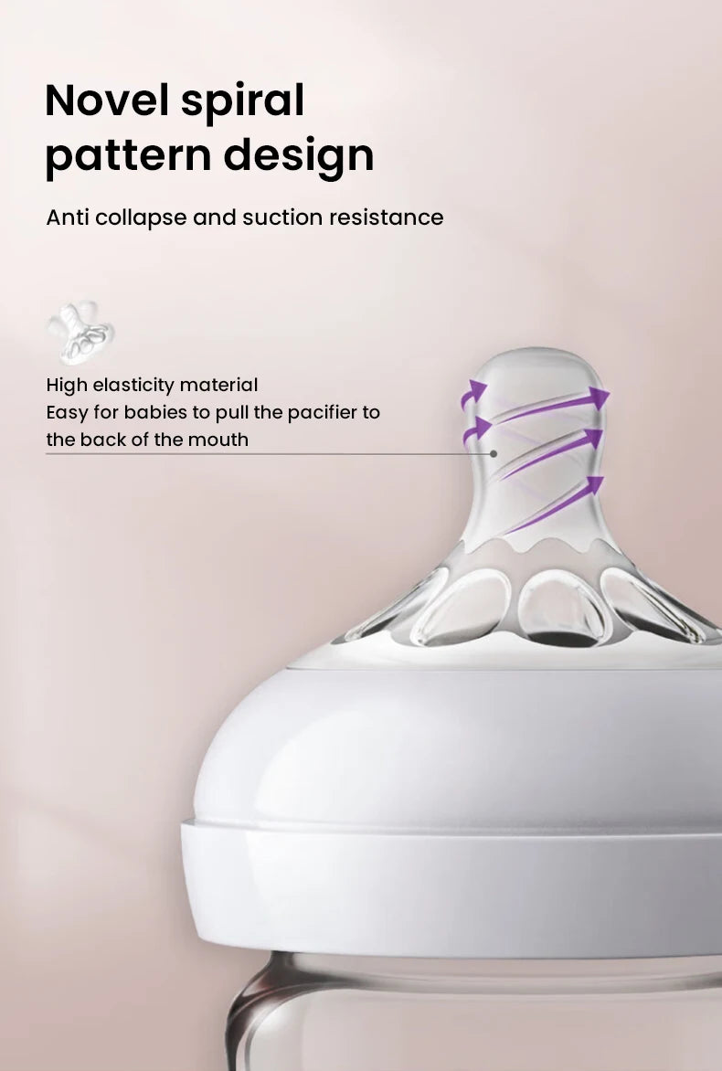 Biberón de Vidrio Philips Avent (125 ml/160 ml) | Borosilicato Puro, Calibre Ancho y Sistema Air Flex