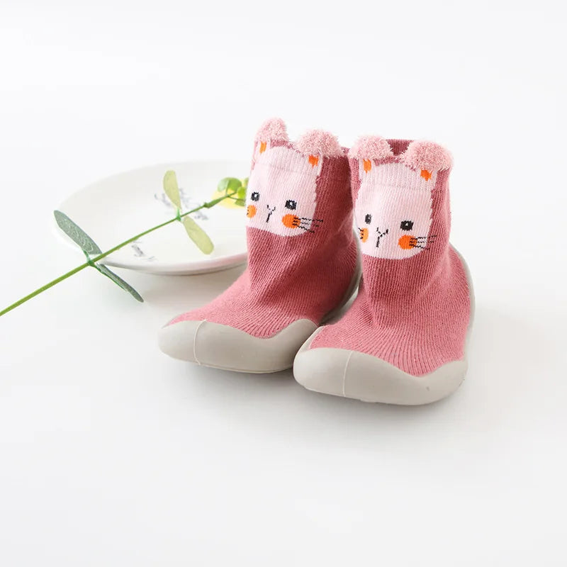 Calceta-Zapato para Primeros Pasos - Suela de Goma Antideslizante (0-24M)