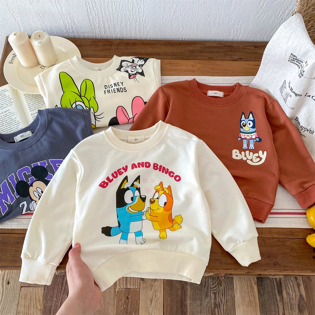 Sudadera Disney/Bluey: Comodidad Suelta y Estilo Casual (Primavera/Otoño) (6M-4T)