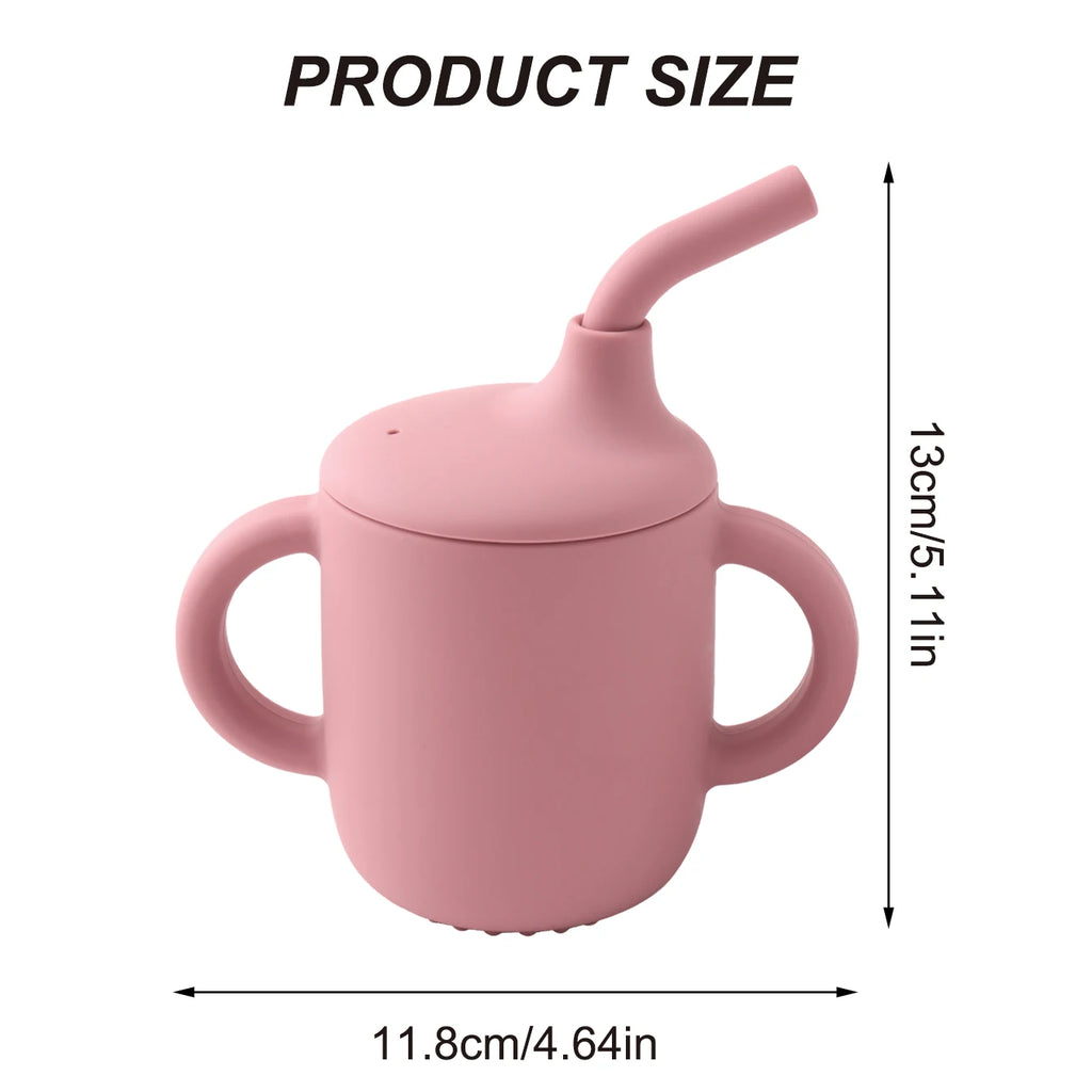 Vaso Entrenador de Silicona 180ml con Asas |  Entrenamiento Seguro, Antifugas, Sin BPA