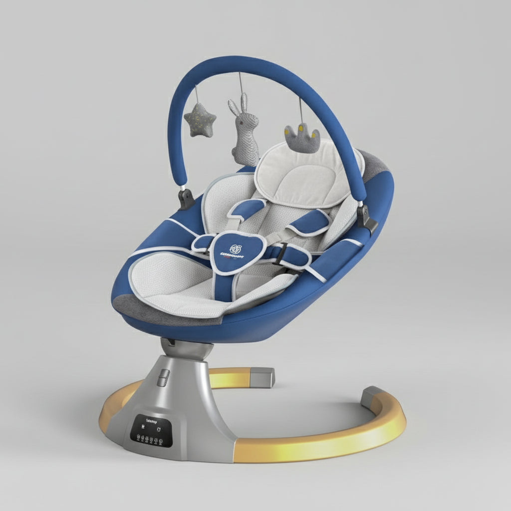 Silla Mecedora Eléctrica Premium con Bluetooth y Control Remoto (0-3 Años)