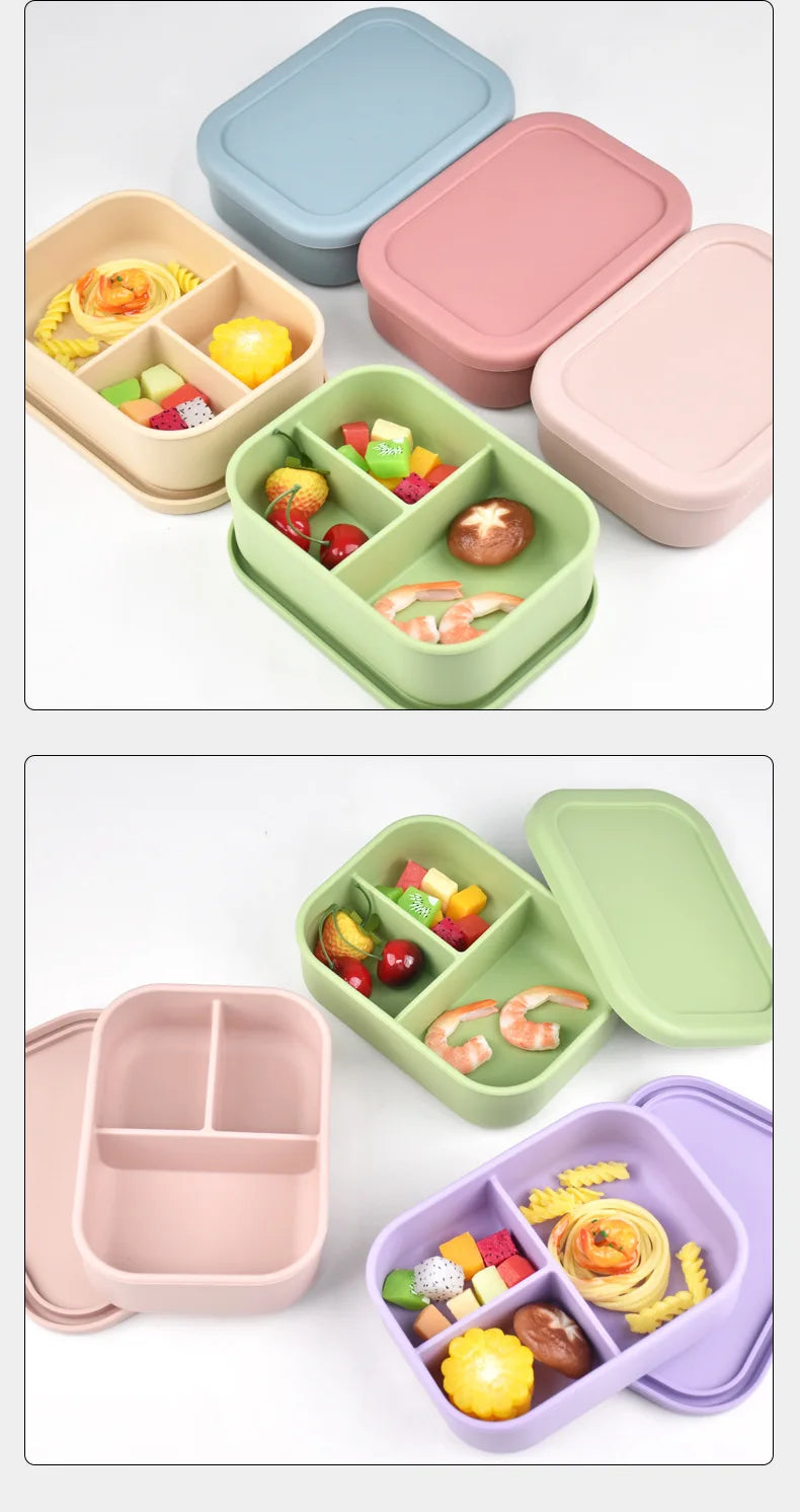 Caja Bento de Silicona  |  Compartimentos a Prueba de Fugas