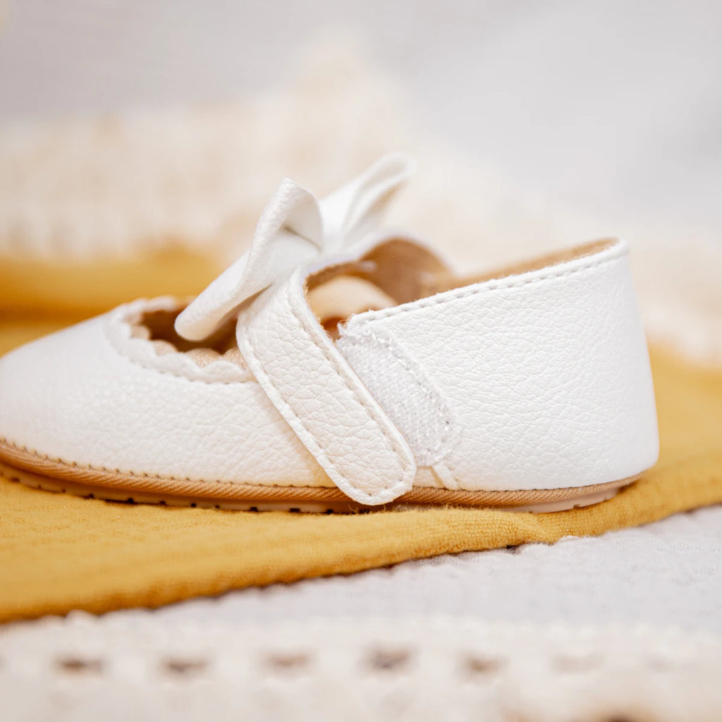 Zapatos Retro de Princesa con Moño - Suela Suave Antideslizante para Primeros Pasos