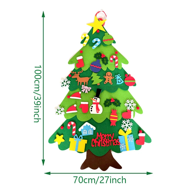 Árbol de Navidad DIY de Fieltro 3D Desmontable (Decoración Navideña Infantil)