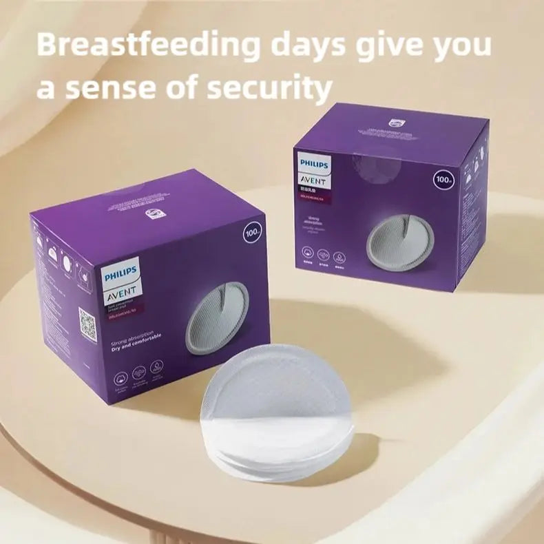 100 pzas Almohadilla de Lactancia Desechable Philips Avent | Algodón Suave, Fina y Antidesbordamiento
