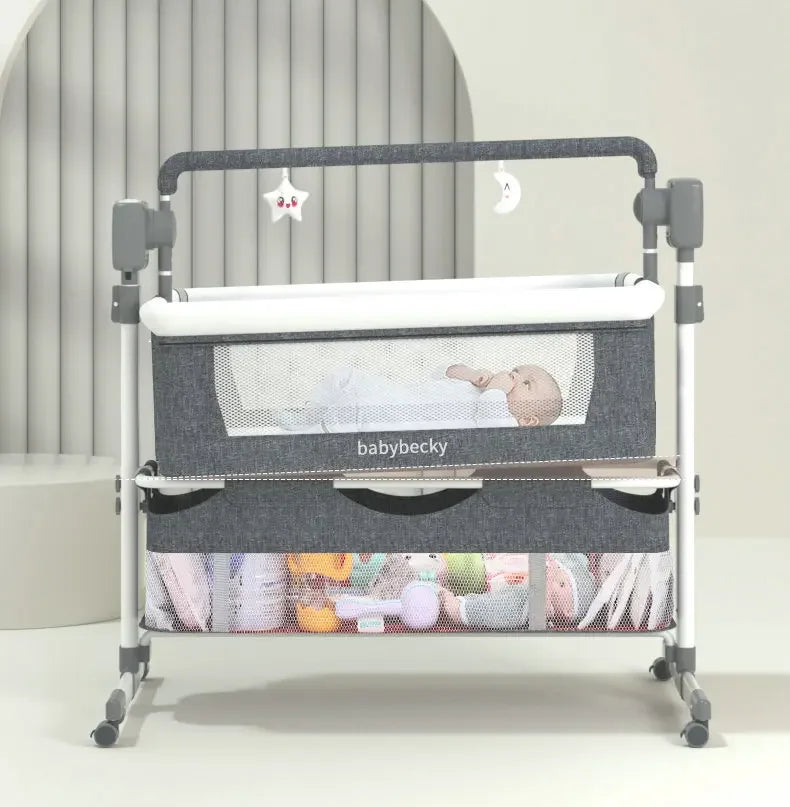 Cuna Colecho Eléctrica Multifuncional 5 en 1 (Colecho, Mecedora y Altura Ajustable)