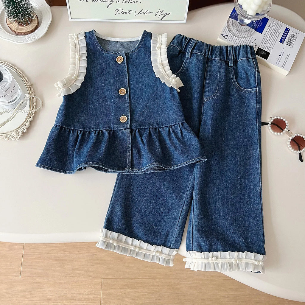 Conjunto Denim "Cute & Casual" – ¡Estilo Ins para el Diario! (24M-7T)