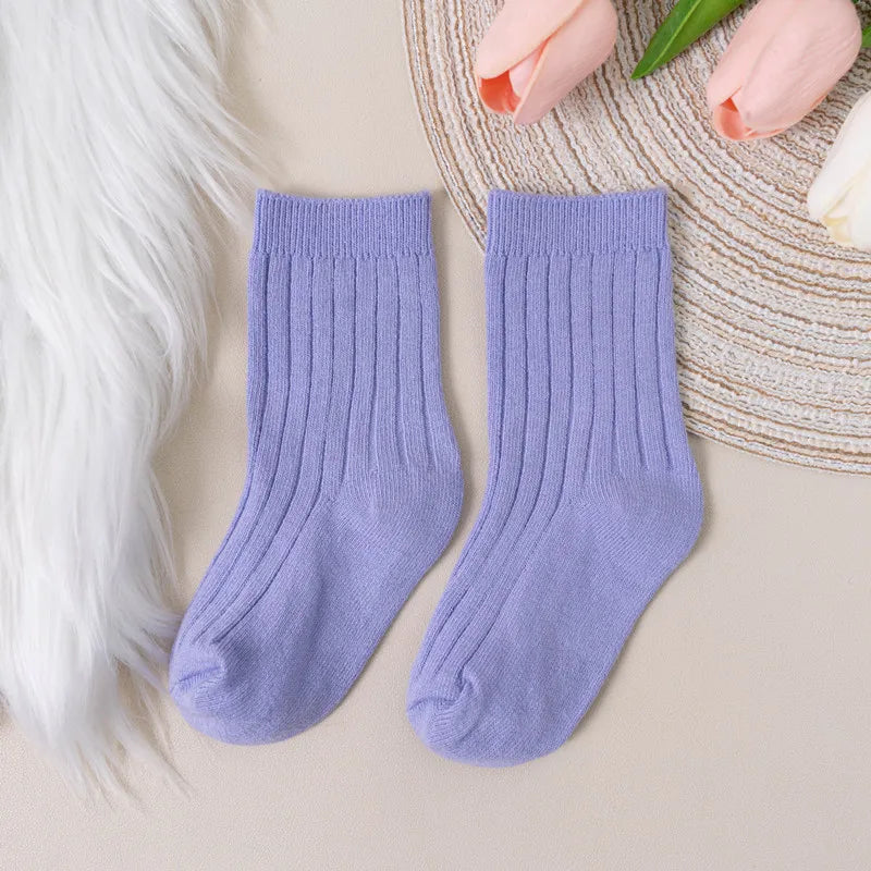 Calcetines de Algodón: Suaves, Transpirables (0-8 años)