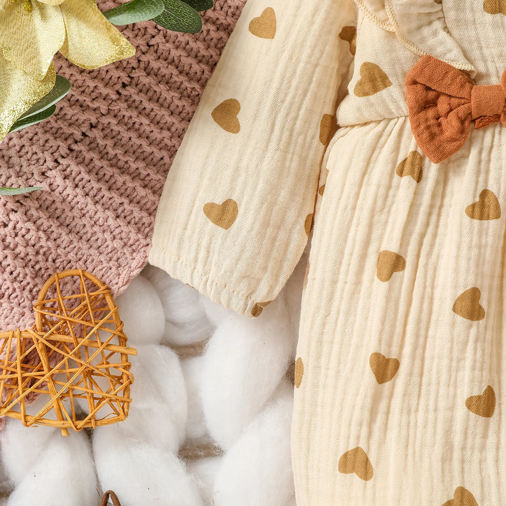 Mameluco de niña diseño Floral (0-6M): Comodidad 100% Algodón y Diadema a Juego