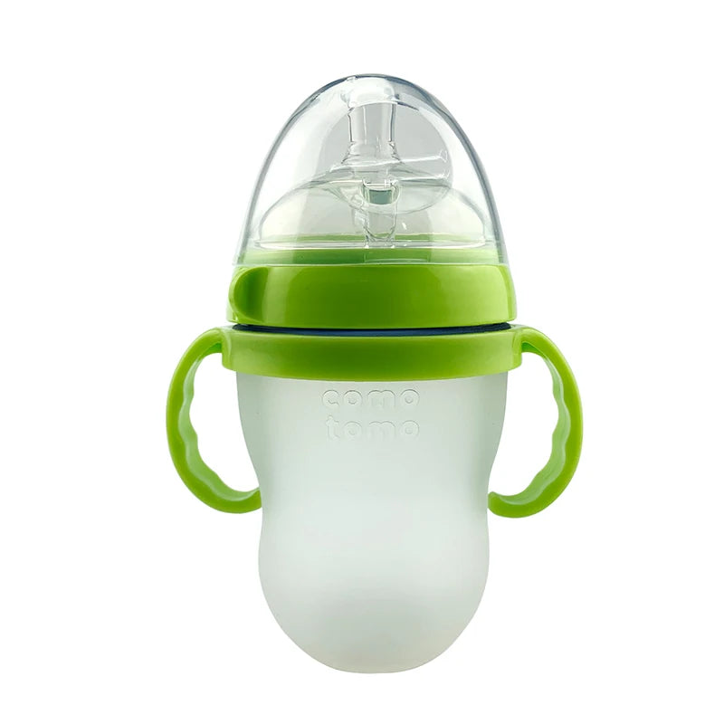 Pack de 2 Biberones de Silicona Premium (5 oz y 8 oz) | Diseño de Lactancia Natural y Anti-Cólicos