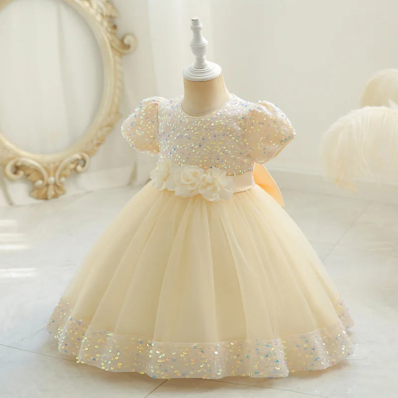 Vestido de Princesa de Tul y Encaje (3-24M)