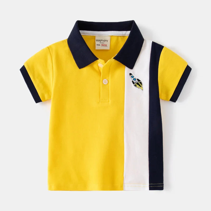 Playera Tipo Polo para Niño | Cuello Clásico y Bolsillo (12 Meses a 7 Años)