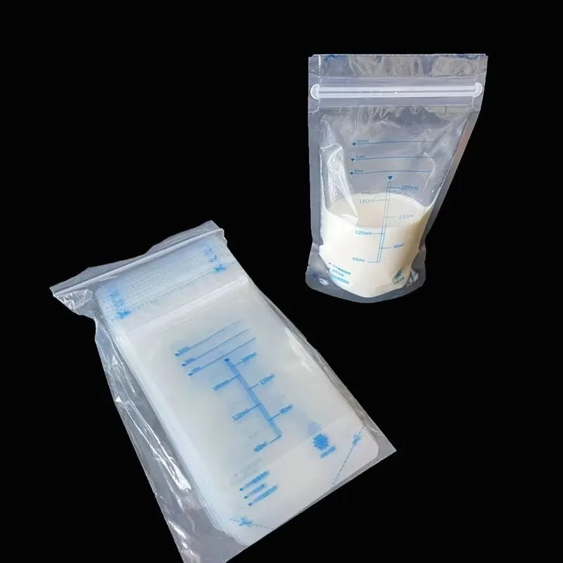 30 Uds. Bolsas para Leche Materna| 200 ml, Doble Sello y Boquilla