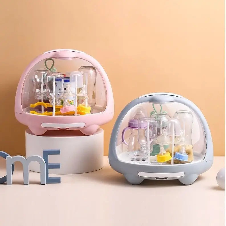 Escurridor de Biberones con Tapa Antipolvo | Caja de Almacenamiento Higiénica y Multiusos