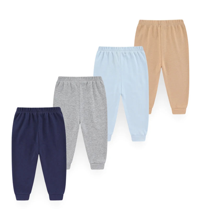 Set de 4 Pantalones de Algodón 100% (Unisex) - Color Sólido para Todas las Estaciones
