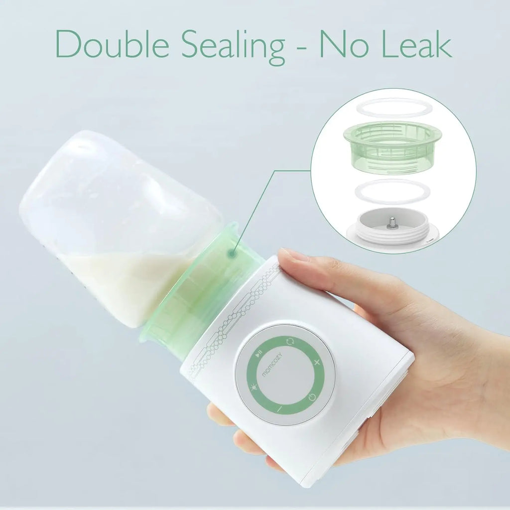 Calentador de Biberones Portátil Momcozy | Inalámbrico, Calentamiento Rápido y Doble Anti-Fugas