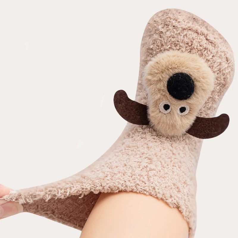 Calcetines de Invierno Cálidos y Antideslizantes para Bebé (Perrito Tridimensional)